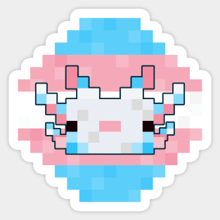 Pixel Art Trans Pride Axolotl Sticker